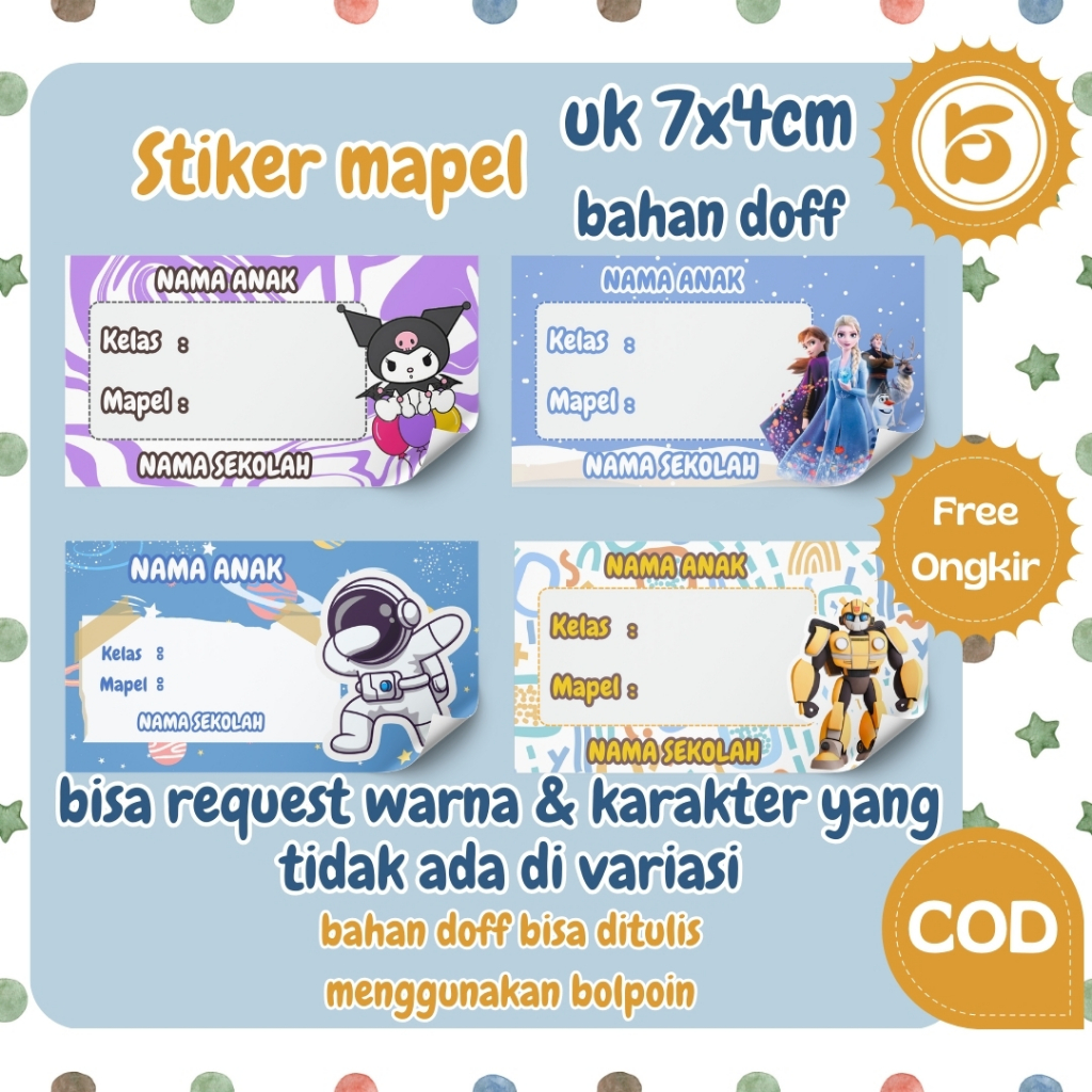 

KS Stiker label custom murah stiker label buku sekolah sticker