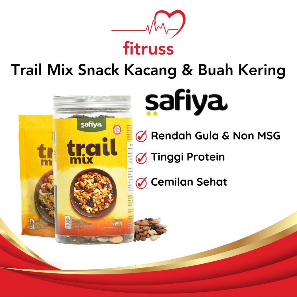 

SAFIYA Trail Mix Dried Fruit Roasted Nuts With Almond Raisin Snack Cemilan Sehat