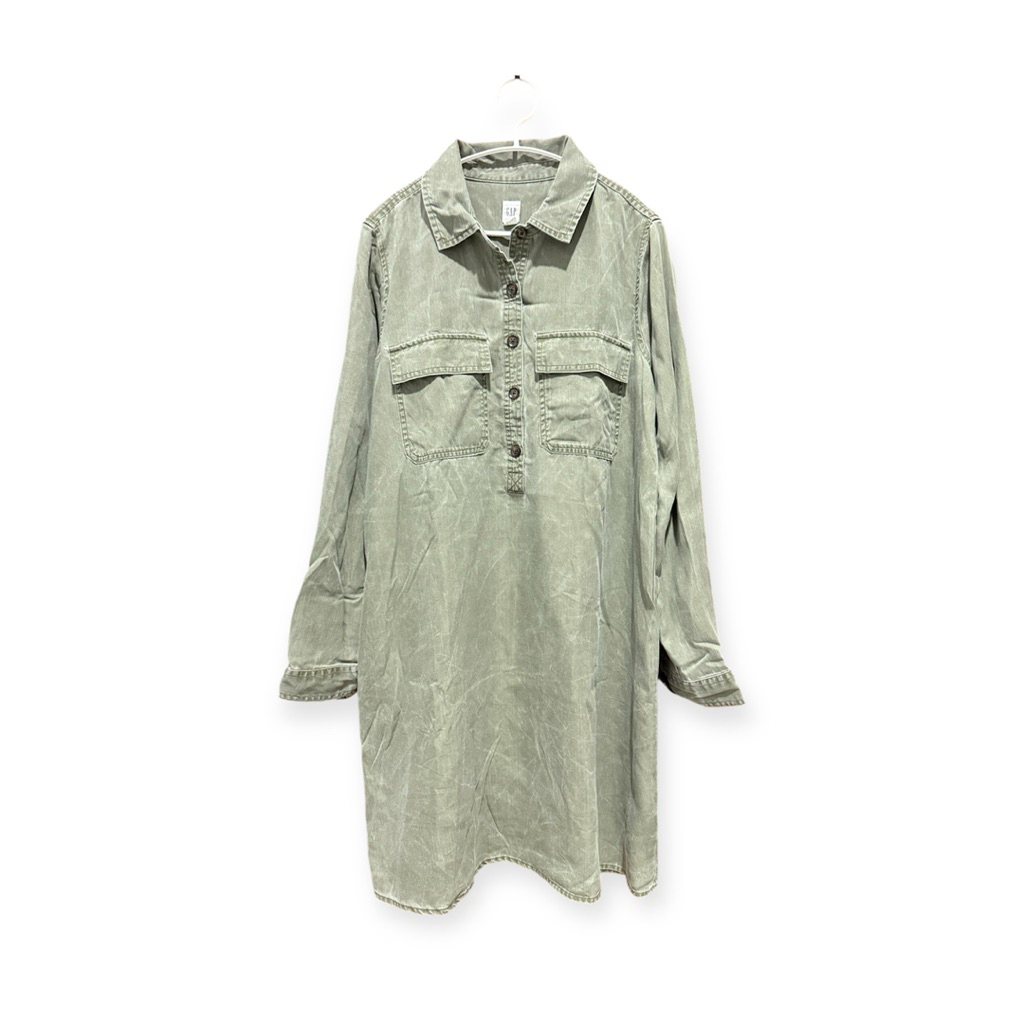 (Preloved) GAP Utility Shirtdress Army Dress