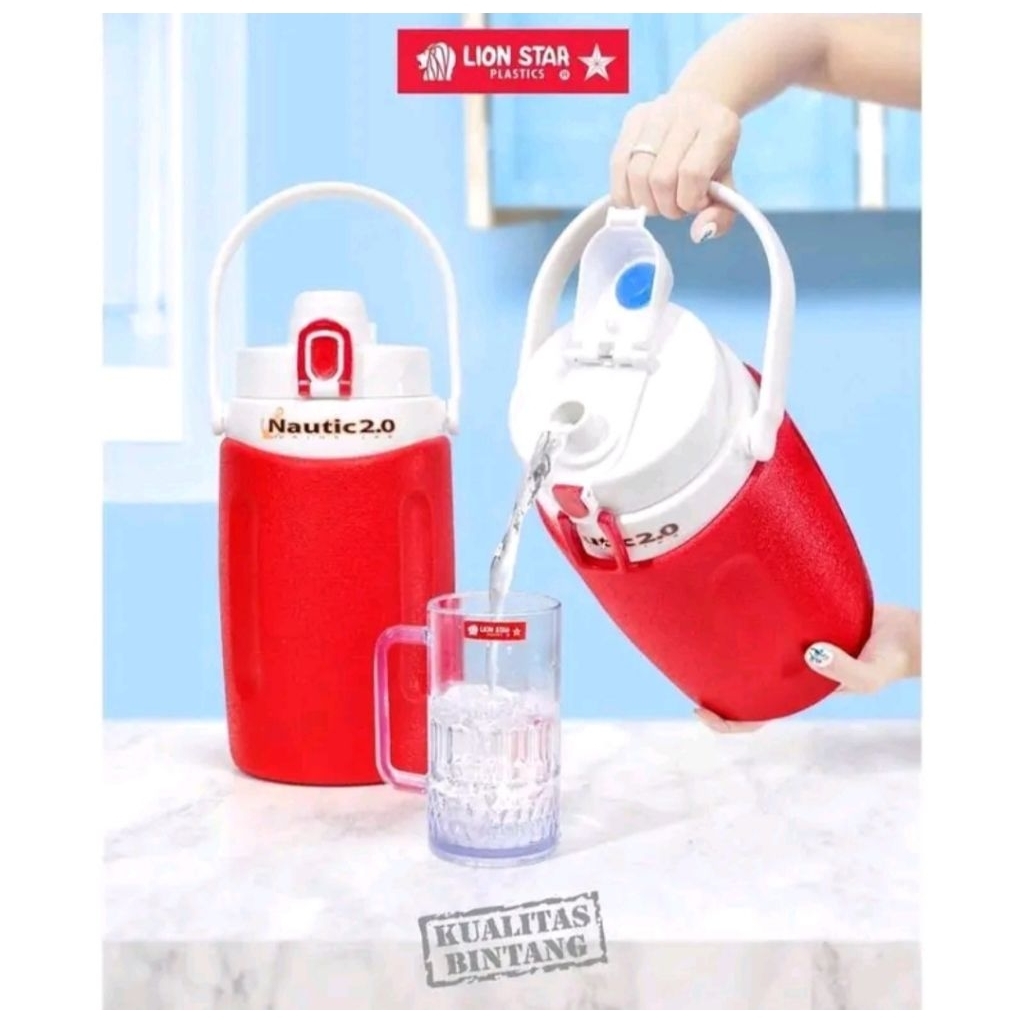 Drink Jar Nautic 2 Liter / Teko Jumbo Porta Water Jug Lion Star / Termos Air Dingin Panas