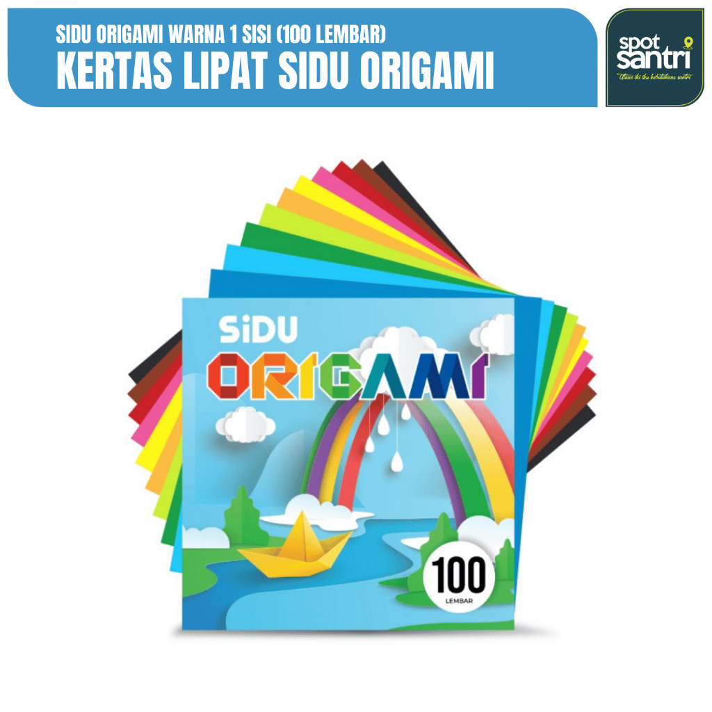 

Kertas Lipat Origami SIDU Warna Warni 1 Sisi | isi 100 lembar [Pack]