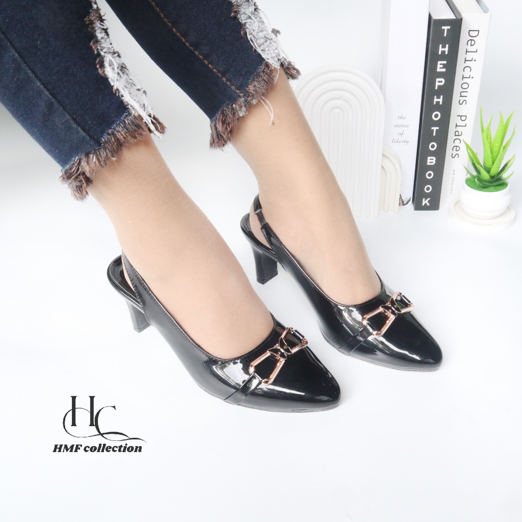HMF Huytrin Sepatu Heels Wanita Glossy 5 cm AJ16