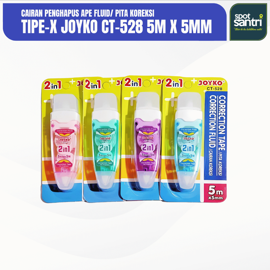 

Tipe-X Pita Koreksi / Stipo Tipe-x Correction Tape Fluid Joyko CT-528 | [PCS