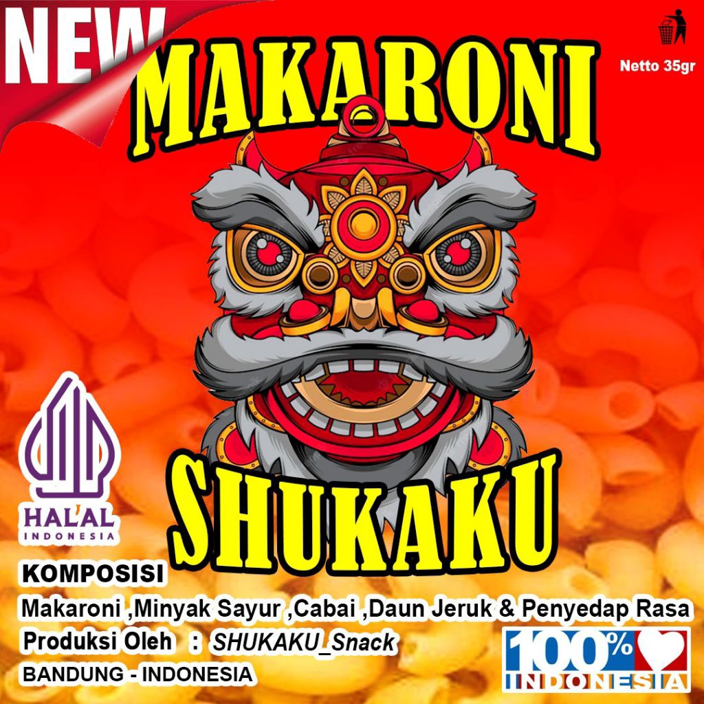 

SHUKAKU Makaroni Level Pedas Extra Daun Jeruk isi 24Pcs Kemasan 35gr