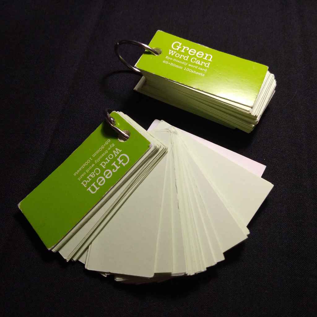 

Preloved Green Word Card Flashcard Kosong 100 Lembar Ring Binder