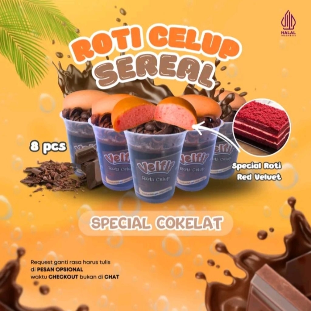 

[SARAPAN] VELFIT ROTI CELUP ISI 8pcs RASA COKLAT DAN SEREAL 5g, COCOK BUAT SARAPAN, COCOK DIJUAL DIKANTIN SEKOLAH