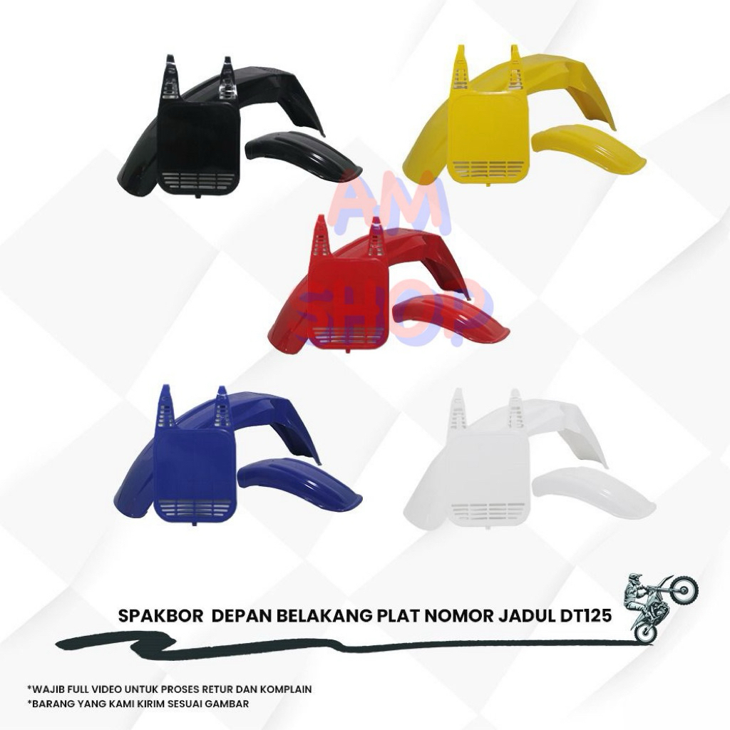 BODY SET TRAIL VINTAGE JADUL DT 125 SPAKBOR DEPAN PAPAN NOMER SPAKBOR BELAKANG DT125 SLEBOR DEPAN BE
