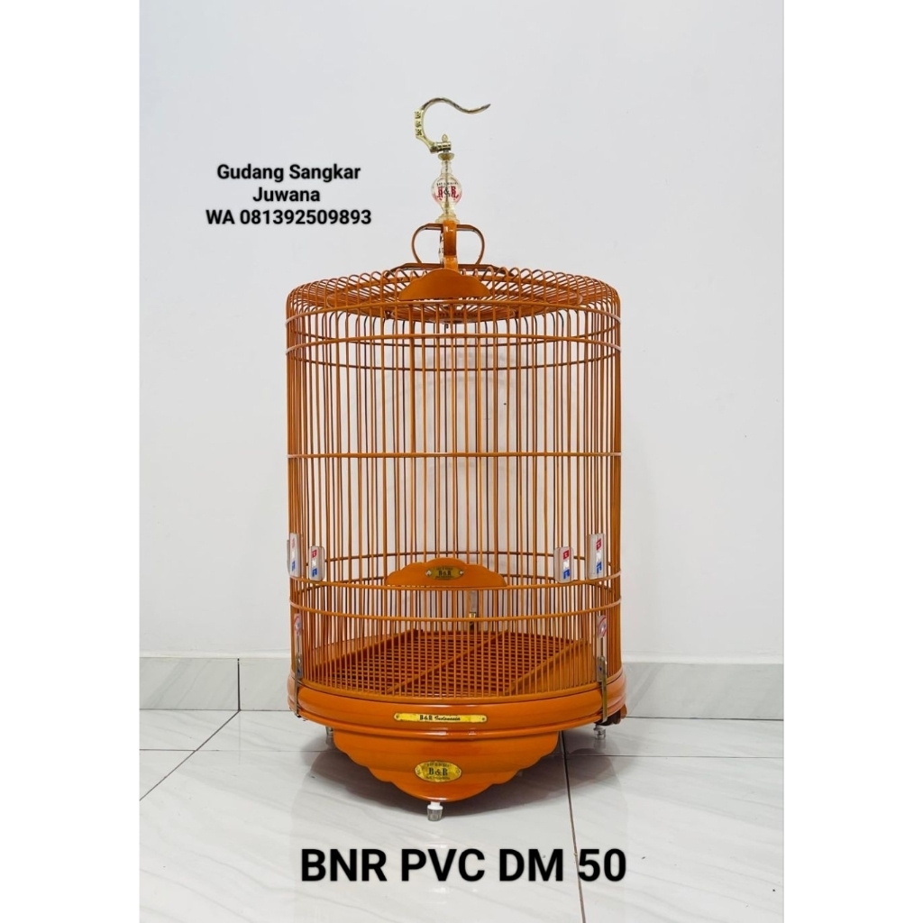 Sangkar Bulat Kacer BNR PVC reborn. Diameter 50 cm. Fullset kerodong. Free palet kayu