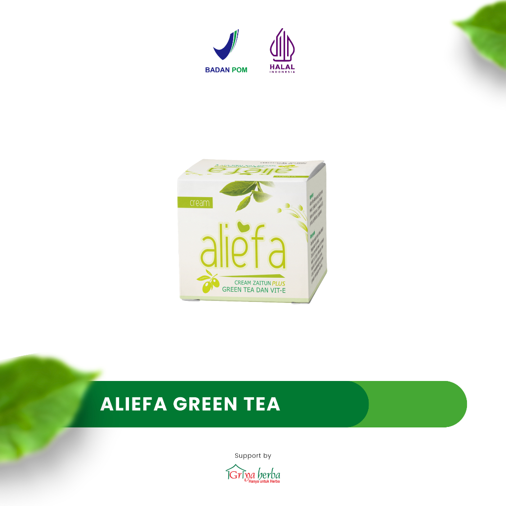 GRIYA HERBA Aliefa Cream Zaitun Plus Greentea Antibakteri Antioksidan 15 gr Krim Pemutih Wajah Glowi