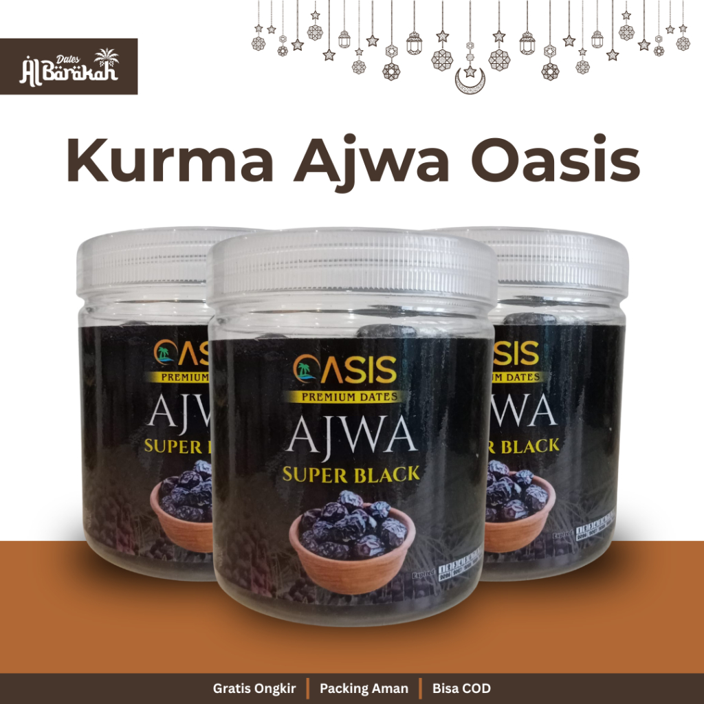 

Kurma Ajwa Madinah Oasis Super Black Premium Dates Original Manis dan Lembut