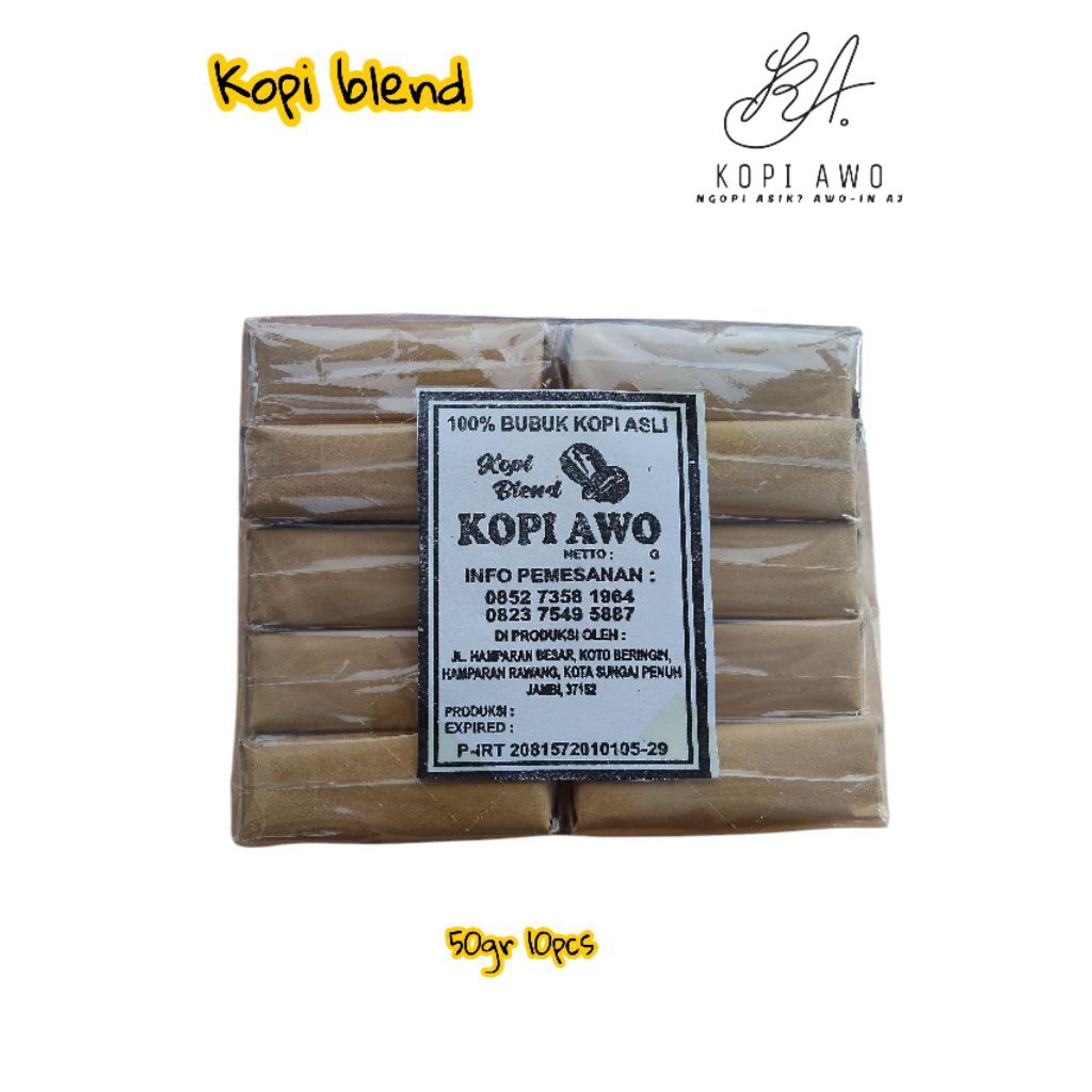 

Kopi Awo Blend Arabika Robusta 50gr x 10pcs | kopi bubuk asli kerinci