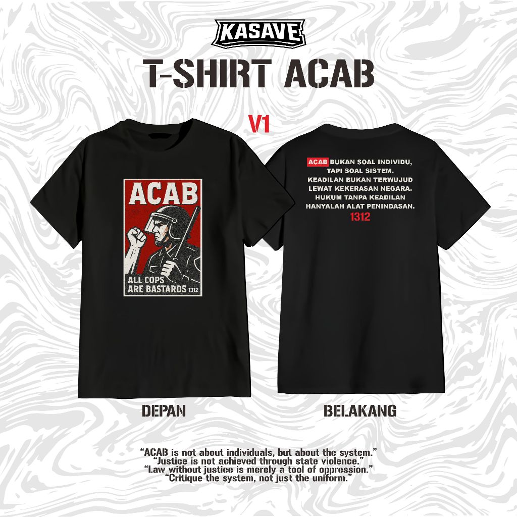 KAOS ACAB 1312 / T-SHIRT ACAB KASAVE