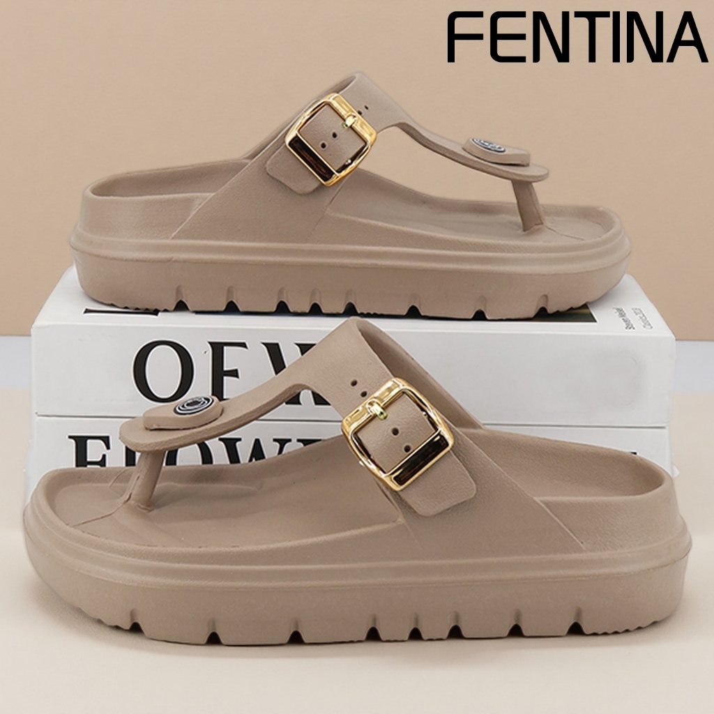 FENTTINA Sandal Jepit Cewek Elegan Sendal Cewek Kekinian Sepatu Sandal Wanita Karet Jelly Tinggi