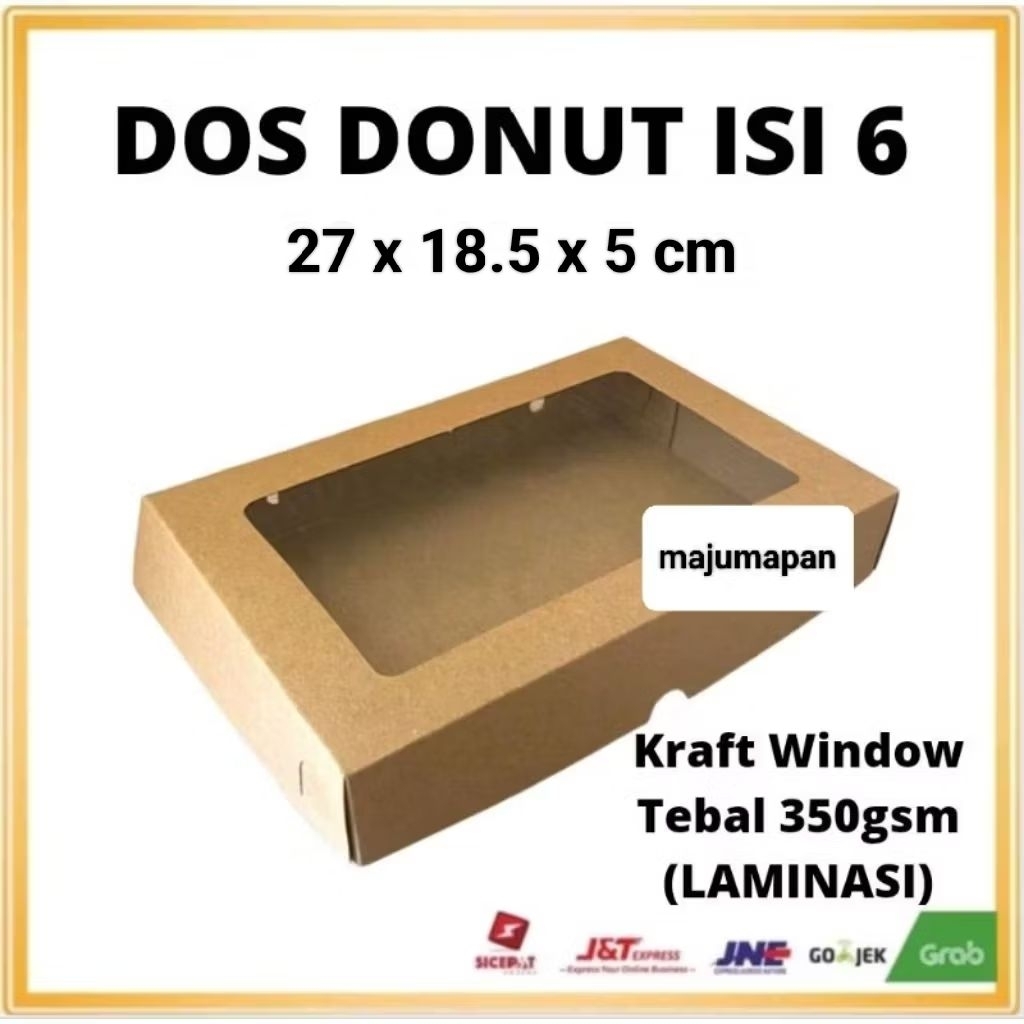 

DUS KRAFT DONAT ISI 6 LAMINASI JENDELA / DUS DONAT KRAFT ISI 6 / DUS DONAT ISI 6