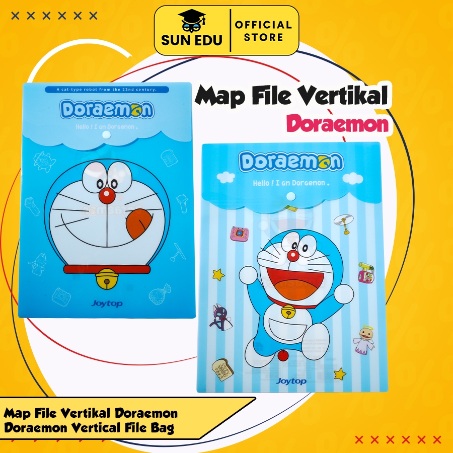 

Map Plastik Kancing Vertikal A4 Kancing Karakter Doraemon / Map Tegak Lurus A4 / Doraemon File Folder Clear Holder 210 x 297 mm