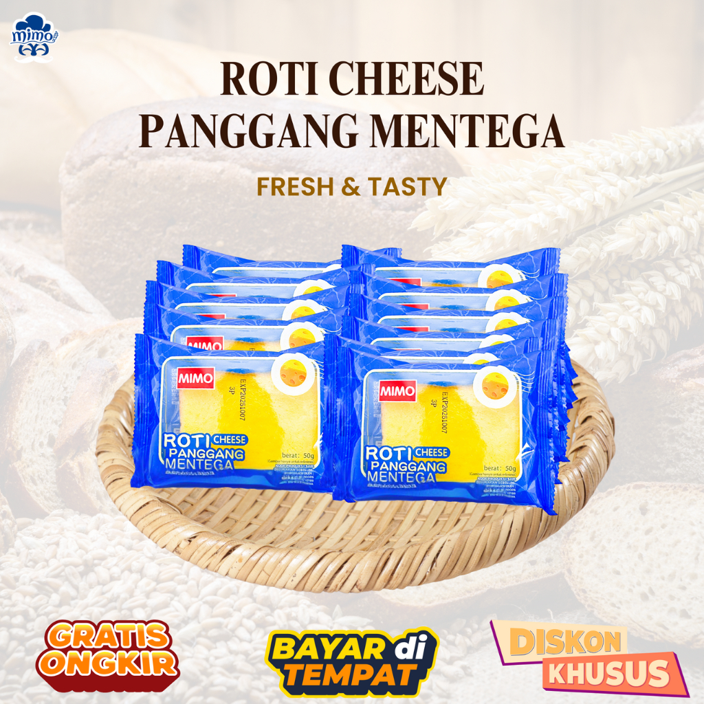 

Roti Panggang Mentega Cheese 50Gr - 18 pcs Sandwich Cheese Bread HALAL, Cocok untuk Sarapan & Bekal, Kemasan Praktis, Rasa Kaya & Lembut