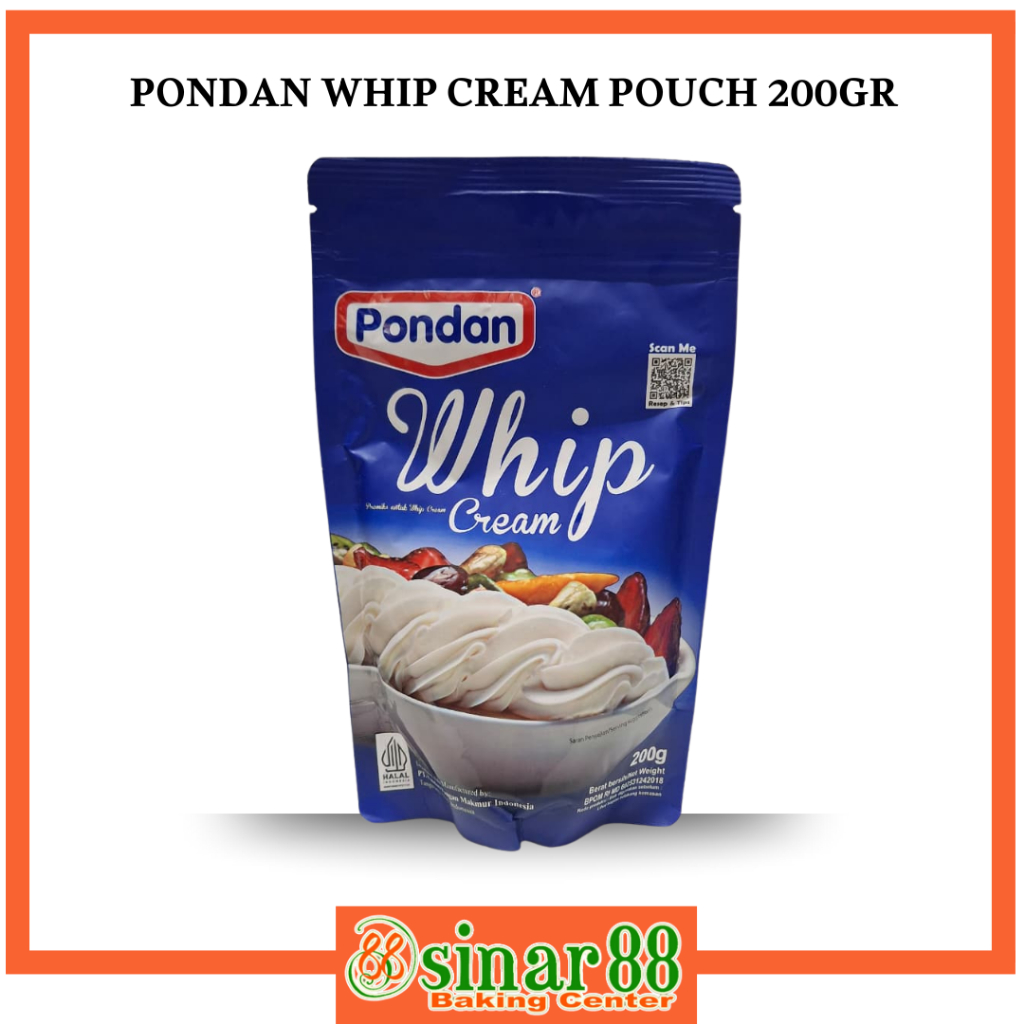 

Pondan Whip Cream Pouch 200gr – Whipped Cream Bubuk Praktis untuk Kue & Dessert