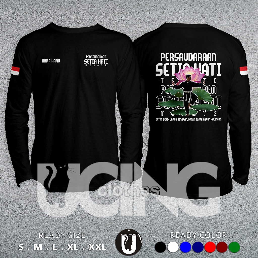 Kaos Baju Silat PSHT Gratis Nama Lengan Panjang Kaos Distro