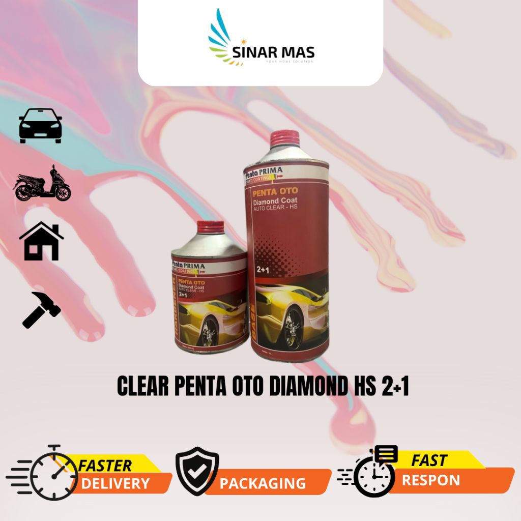 Vernis Penta Oto Diamond HS 2+1 Auto Clear Coat Pelindung Cat Mobil dan Motor