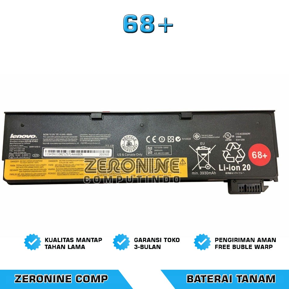 Baterai Battery Lenovo ThinkPad T440 T440S T450 T450S T460 T460P T470
