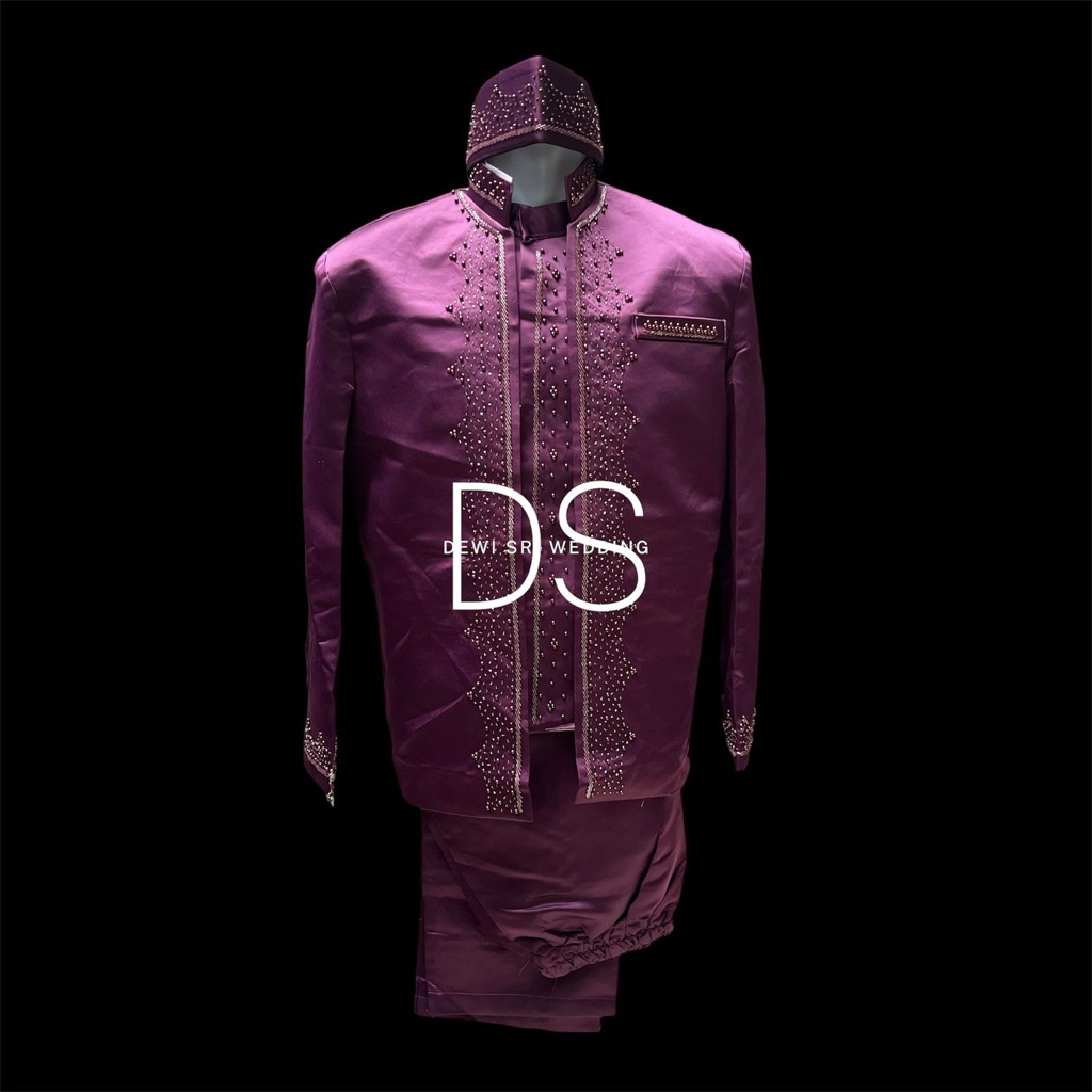 Basofi pengantin muslim burgundy/Baju pengantin muslim burgundy