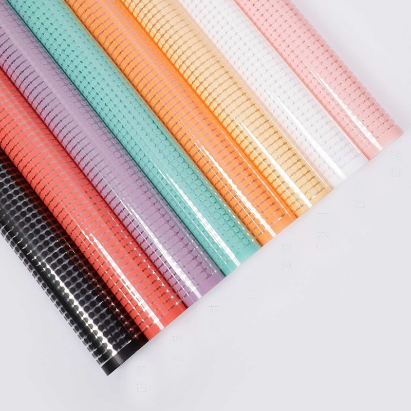 

Kertas Buket Bunga Flower Wrapping Motif Polkadot Cellophane Transparant Bening Waterproof KB6189