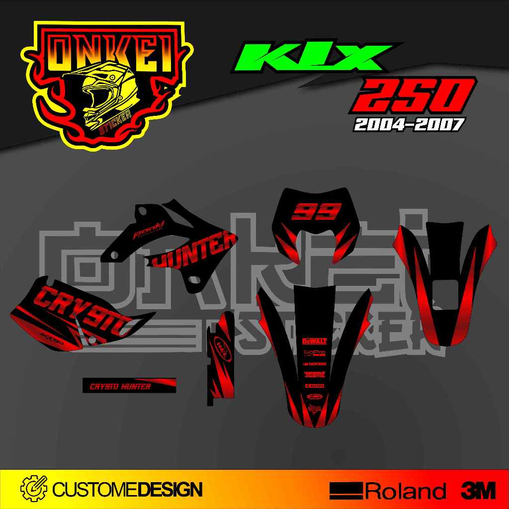 DECAL STICKER KLX 250 DAN DTRACKER 250 SK1 2004-2007