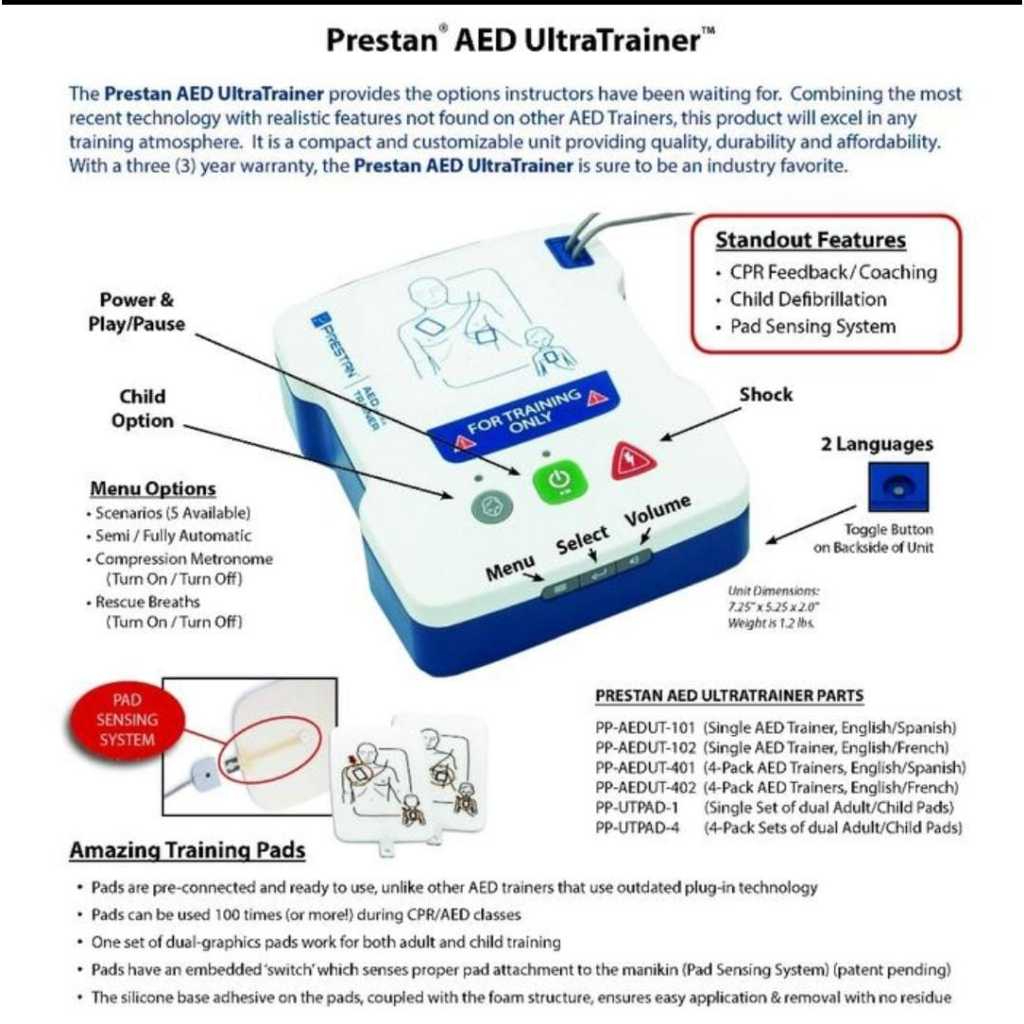 AED TRAINER PRESTAN ultra / AED TRAINING / AED trainer prestan USA ORI
