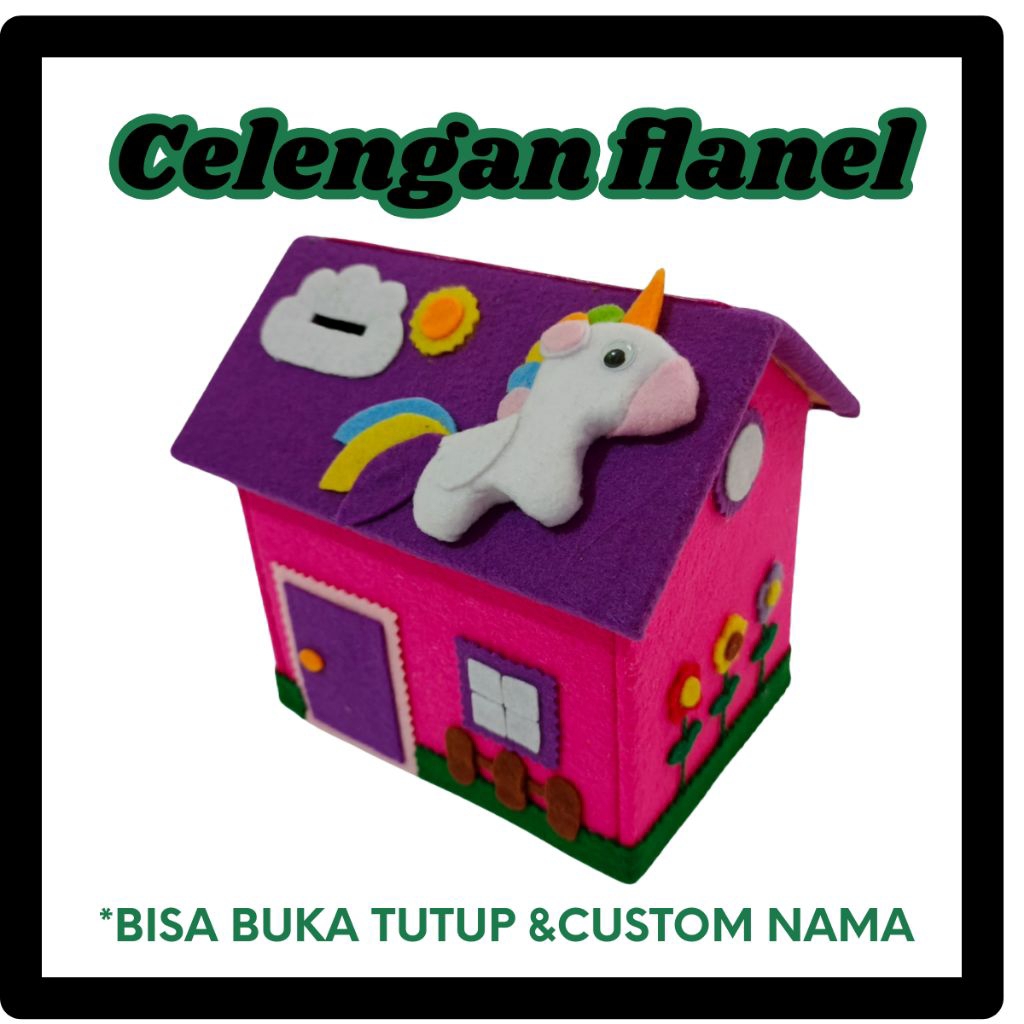 Celengan Nama Anak Bisa Buka Tutup Terbuat Dari Kain Flanel Bagus Untuk Kado Hadiah Souvenir Ulang T