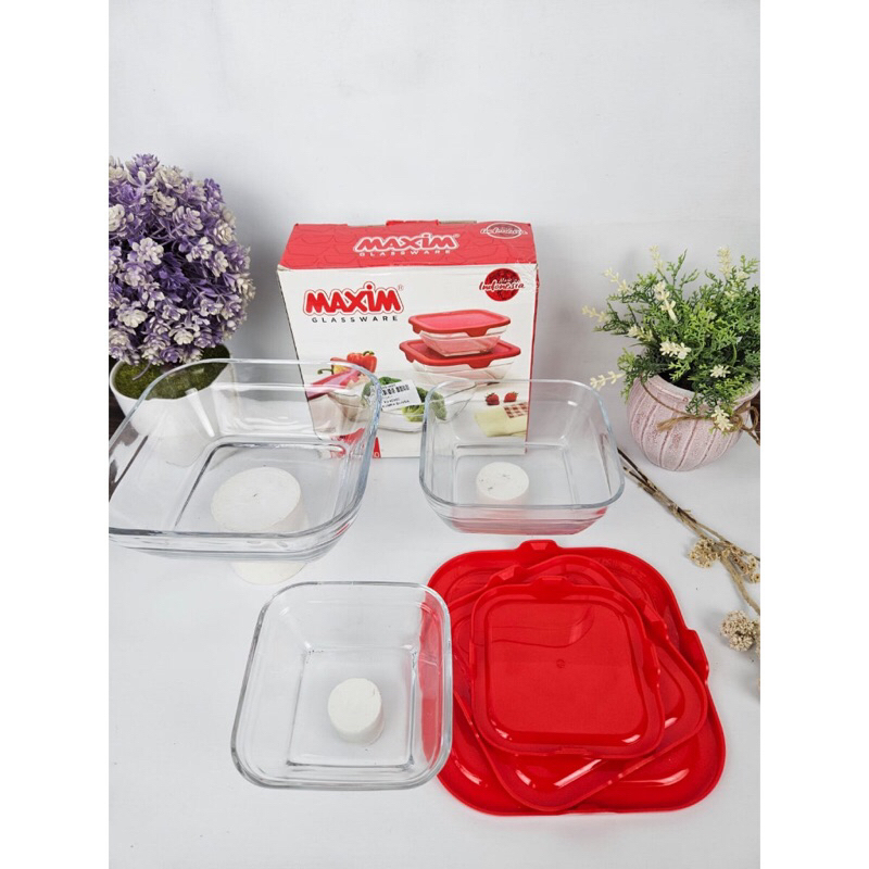 MAXIM SQUARY BOWL SET 3 PCS MANGKOK PERSEGI