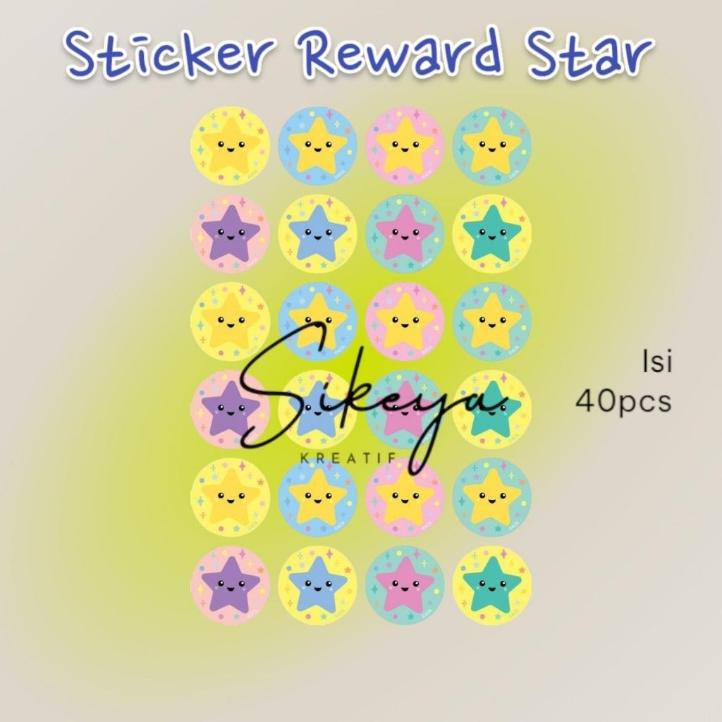

Stiker Reward Star Isi 40pcs Anti Air Tinggal Tempel Stiker Edukasi Anak