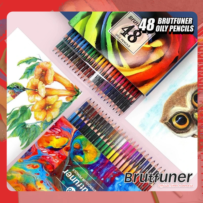 

Brutfuner Original Pensil Warna 48 Colors Water and Oil