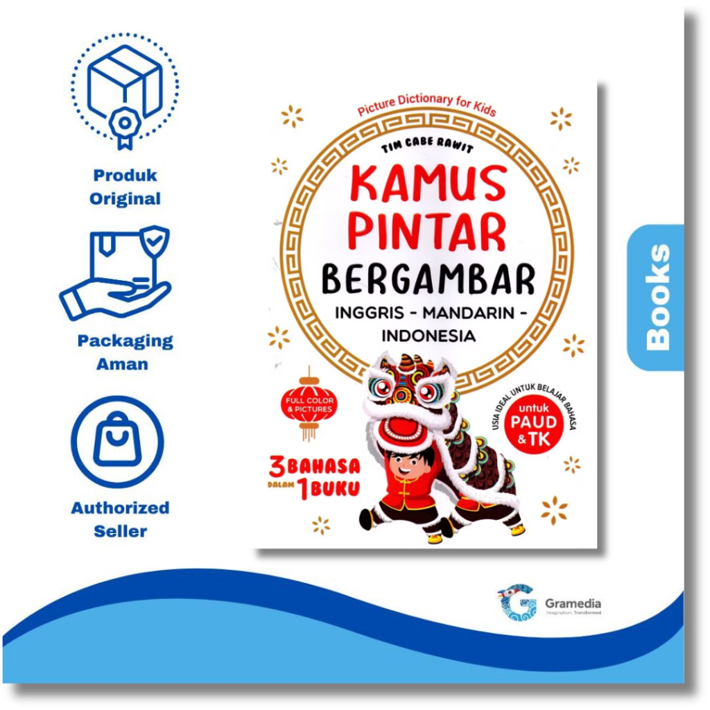 Gramedia Palembang - Kamus Pintar Bergambar (Inggris-Mandarin-Indonesia)