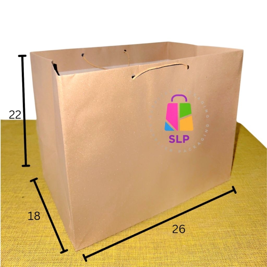 

paper bag bento P26 L18 T22 paperbag polos kotak nasi bento / NX / kotak kue / goodie bag / souvenir