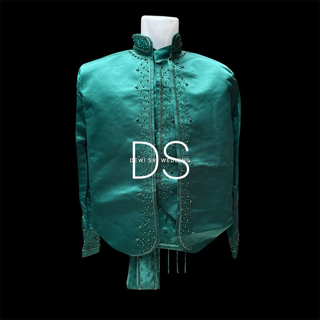 Beskap pengantin solo hijau tosca