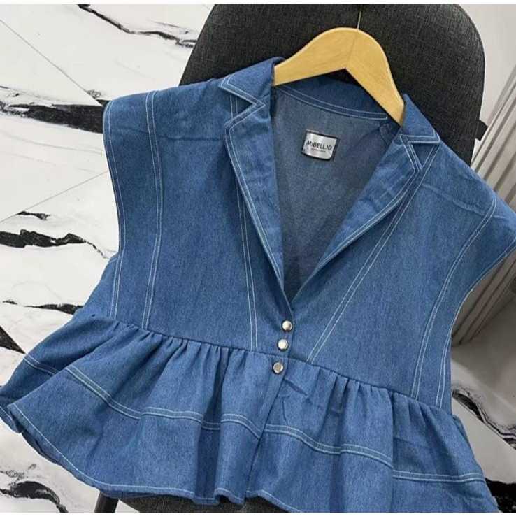 ATASAN BAJU REMAJA DEWASA GEO VEST / ROMPI JEANS WANITA