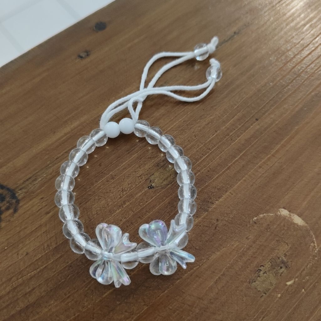 Gelang manik-manik transparan pita untuk cewek