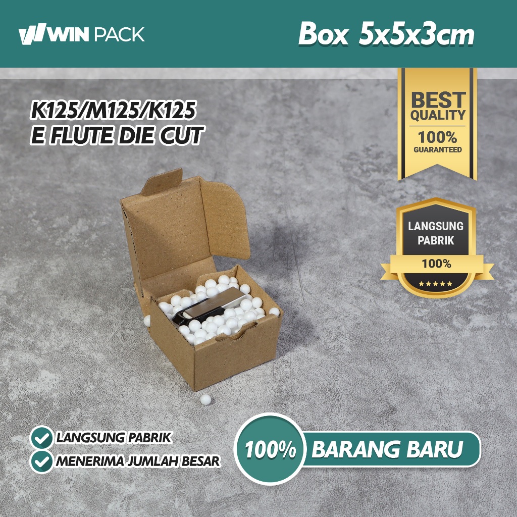 

(Harga Untuk 20 Pcs ) Kardus Karton Box Packing E Flute Die Cut Polos | 5x5x3 cm | Polos