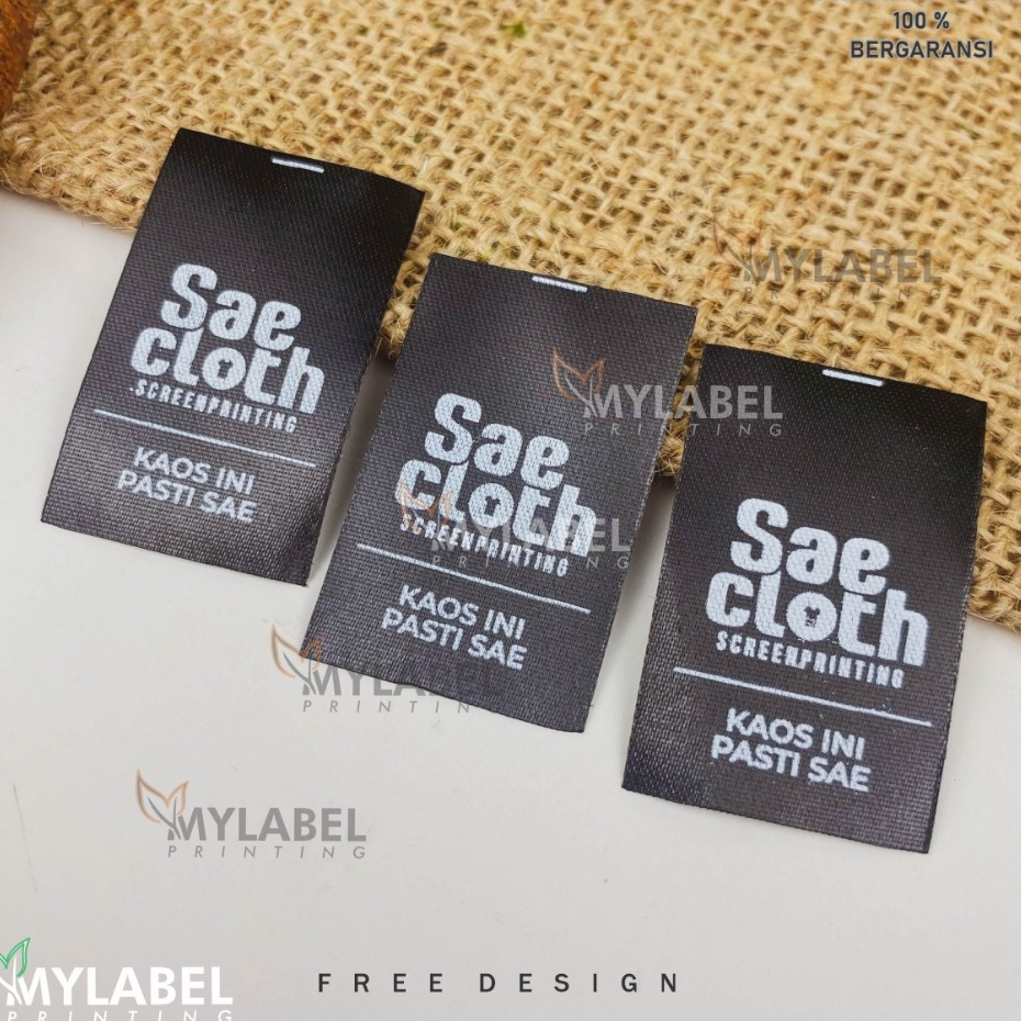 100 PCS satin hitam  / label baju /label washing/ taglabel /label custom / label pakian /washing / /