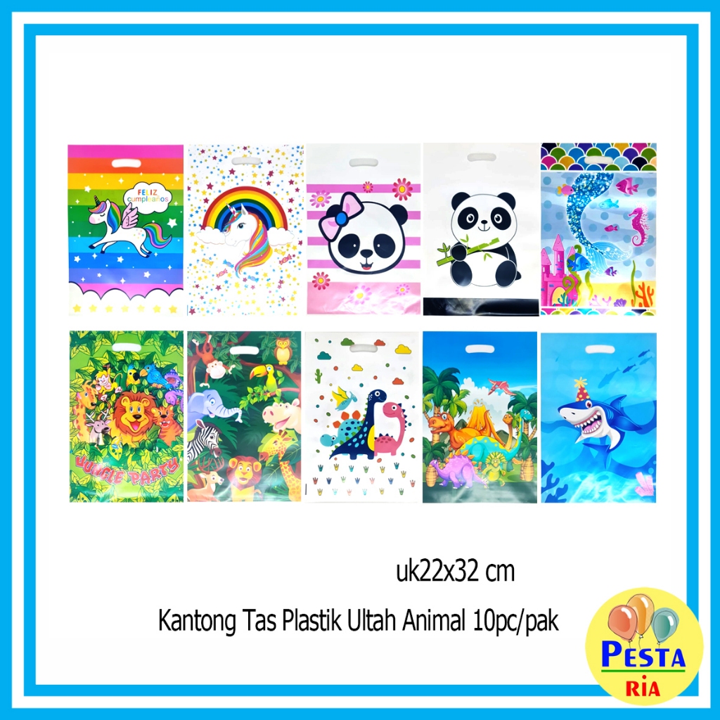 

Murah!! (Isi 10Pcs UK L) Kantong Tas Plastik Opp Ultah Motif Kids, plastik snack ultah, kantong souvenir, tas plastik kado ultah