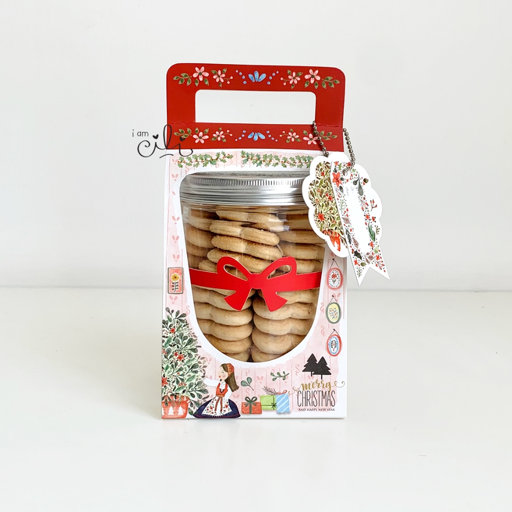 

(BOX JAR 800 ml NATAL ) kotak kue kering toples tabung 800ml natal christmas (ISI 10)