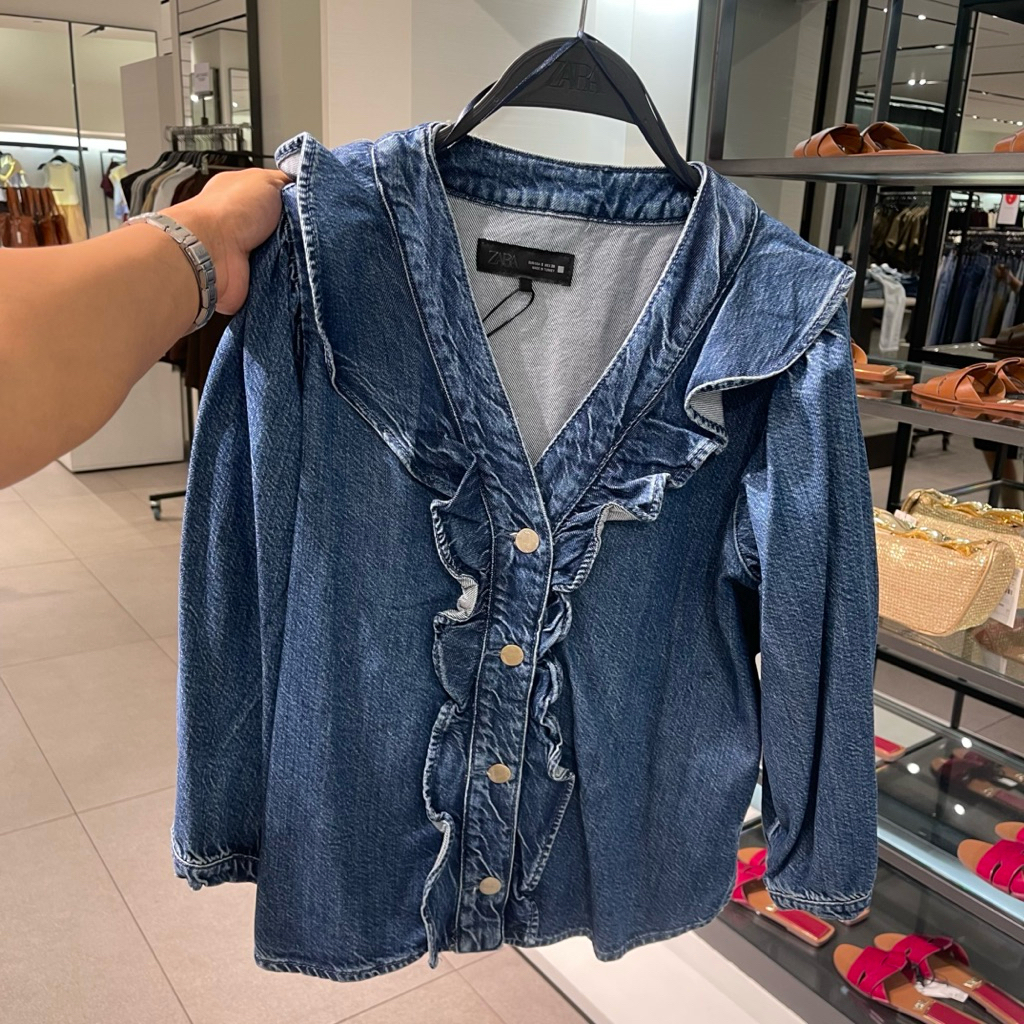 Blouse Denim ZARA Women Jastip (jasa titip)