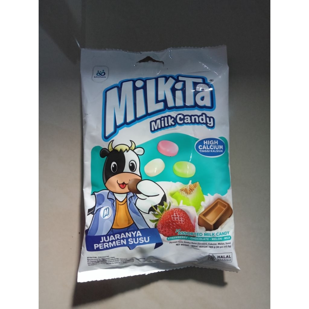 

Milkita Milk Candy Assorted High Calcium 105 g Permen Lunak Aneka Rasa Tinggi Kalsium 105 g gr