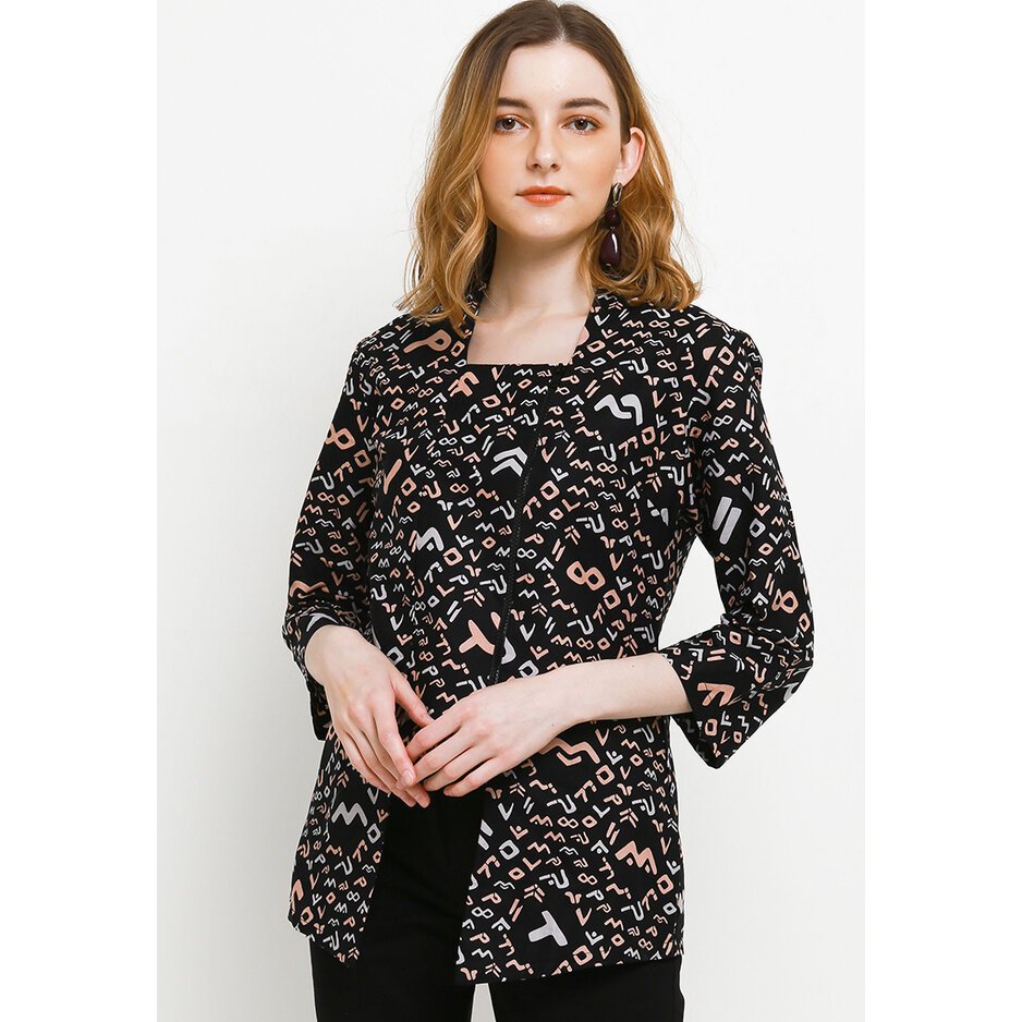 ArjunaWeda Blouse Batik Wanita Motif Aksara Lontara