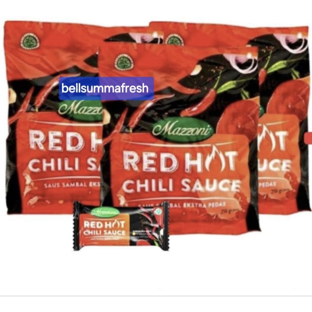 

Red hot Chili SACHET || Saos cabe extra pedas mazzoni 8gr