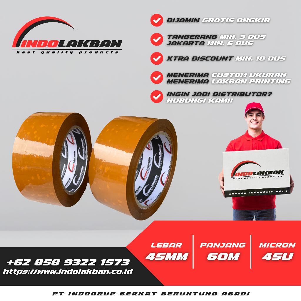 

( PER SLOP ) INDOLAKBAN LAKBAN COKLAT 2 INCH 65 YARD 45 MICRON - 60 M