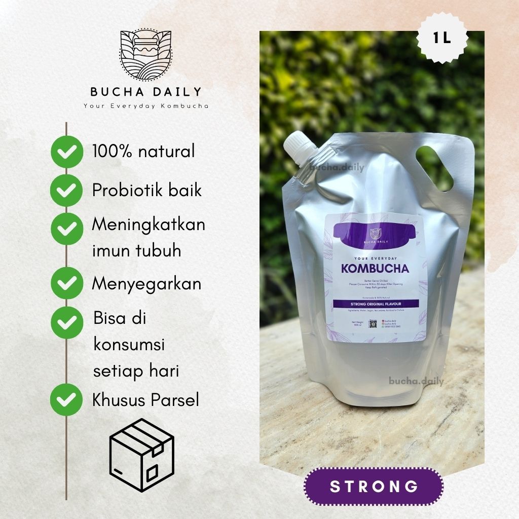 

[Parsel] Kombucha Teh Fermentasi STRONG dengan Original Flavour 1000 ml