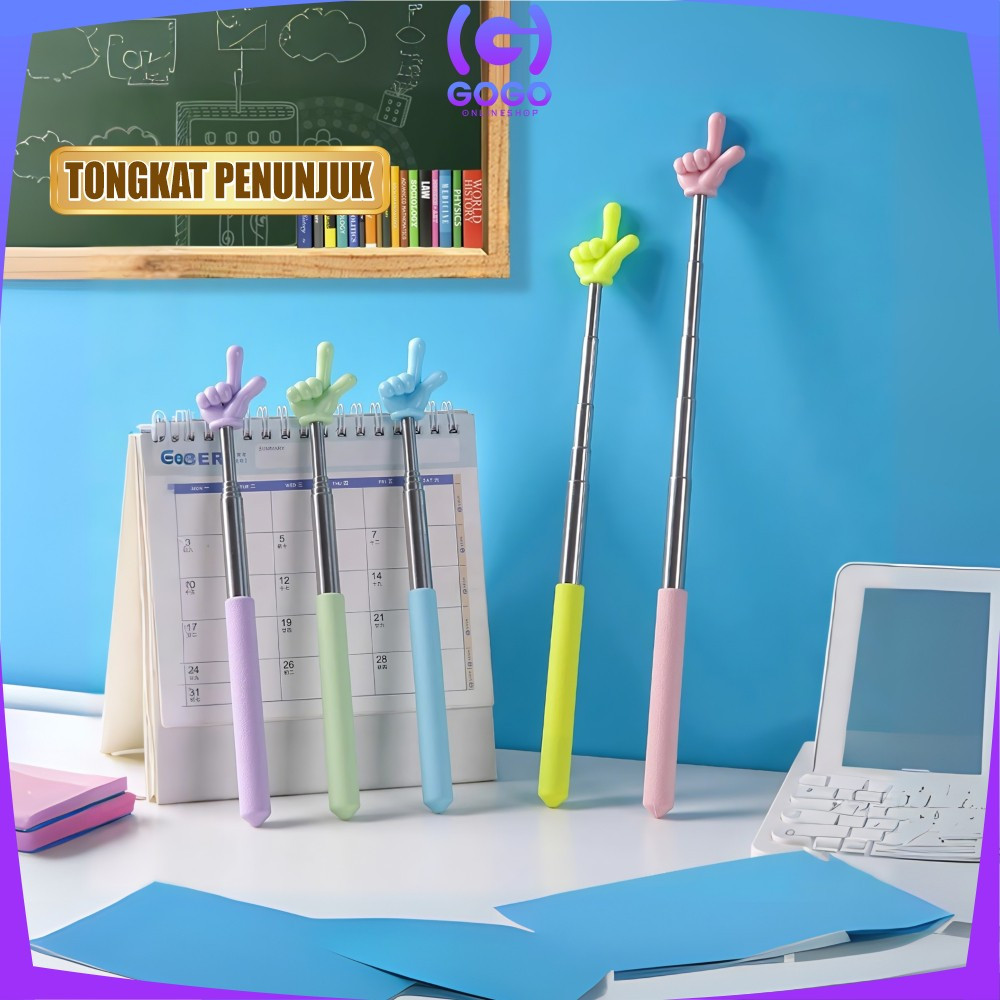 

EC GOGO-A123 Tongkat Alat Pengajaran Penunjuk Papan Tulis Teleskopik Praktis / Tongkat Jari Lucu Teleskopik Alat Stationery Serbaguna
