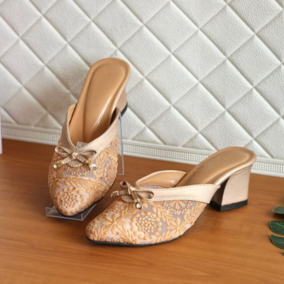 AURORA Store - SANDAL PESTA PUMP HEELS APRILIA SENDAL WANITA BRUKAT JALA TERLARISSS