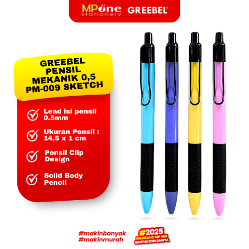 

Greebel Pensil Mekanik 0,5MM PM-009 Sketch / Mechanical Pencil Cover Warna Warni / Pencil Mechanic GREEBEL